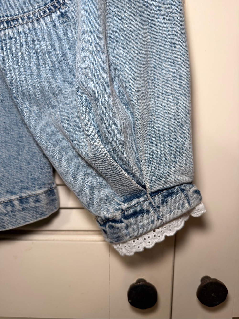 Damson Madder Broderie Anglaise Ruffle Denim Sailor Jacket - Size UK 10/US 6 - Picture 7 of 10
